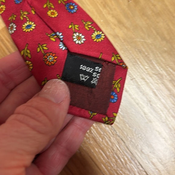 Vtg Ferragamo Necktie 100% Silk Floral - Picture 5 of 6